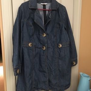 CJ Banks “denim” lightweight jacket, 1X